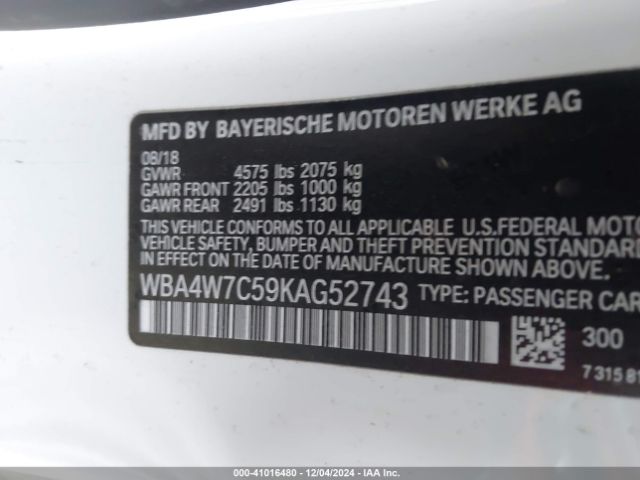 WBA4W7C59KAG52743 BMW 440I