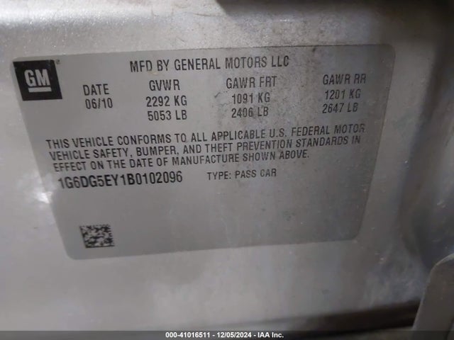 2011 CADILLAC CTS 1G6DG5EY1B0102096 Photo 8