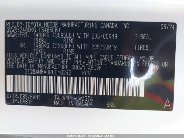 2T2BAMBA0RC040242 Lexus Rx 350 Premium