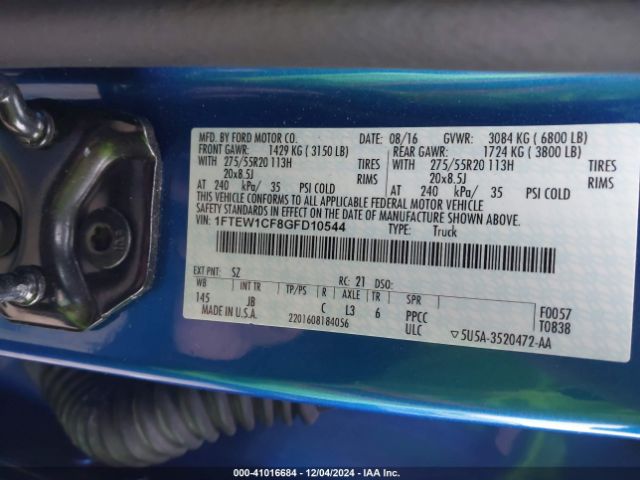 1FTEW1CF8GFD10544 Ford F-150 Xlt
