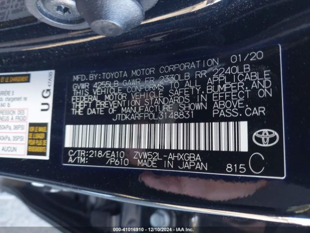 JTDKARFP0L3148831 Toyota Prius Prime Limited