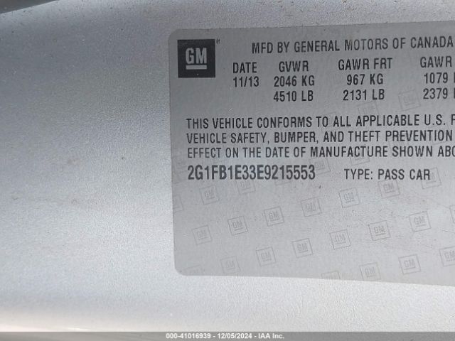 2G1FB1E33E9215553 Chevrolet Camaro 1lt