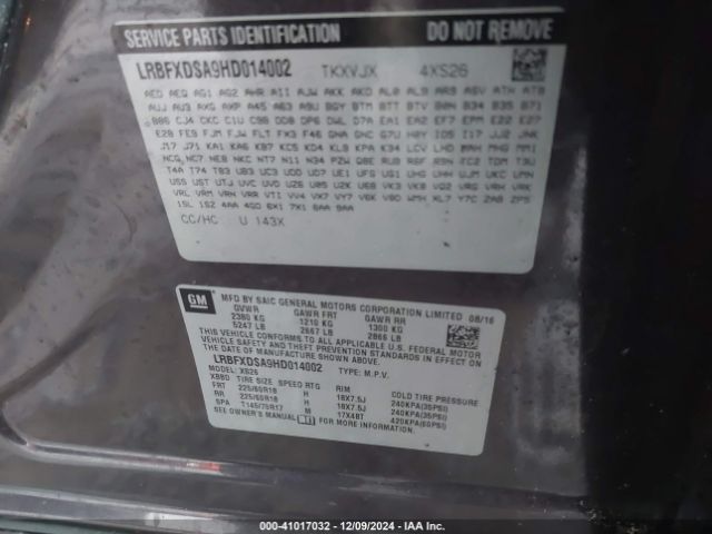 LRBFXDSA9HD014002 Buick Envision Essence