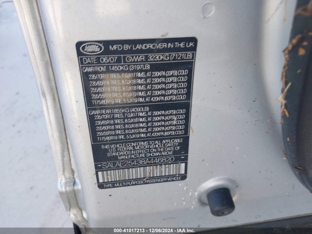 Aukcja sprzedaży 2008 Land Rover Lr3 V8 Se, vin: SALAE25438A446820, numer aukcji: 41017213