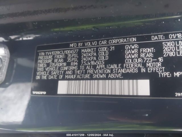 YV4102RK3J1064577 Volvo Xc60 T5 Momentum