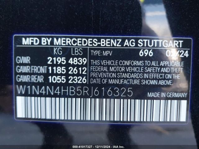 W1N4N4HB5RJ616325 Mercedes-Benz Gla 250 4matic