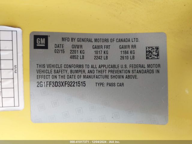 2G1FF3D3XF9221515 Chevrolet Camaro 2lt