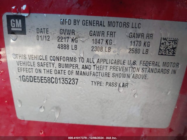 2012 CADILLAC CTS 1G6DE5E58C0135237 Photo 8