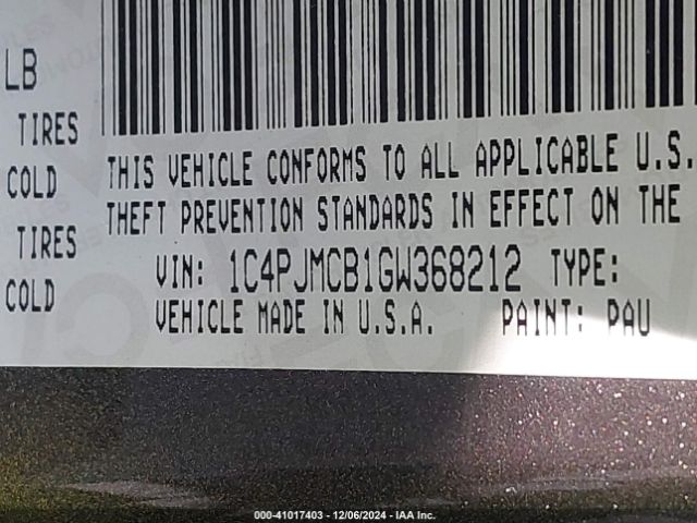 1C4PJMCB1GW368212 Jeep Cherokee Latitude