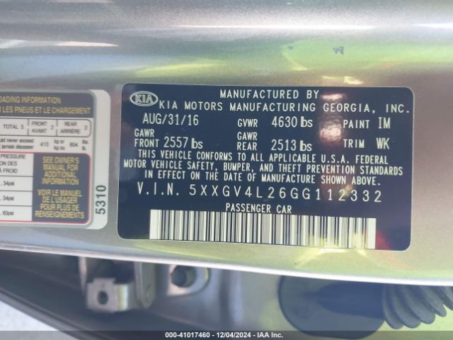 5XXGV4L26GG112332 KIA Optima Sxl Turbo
