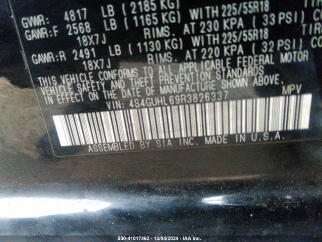 4S4GUHL69R3826337 Subaru Crosstrek Limited