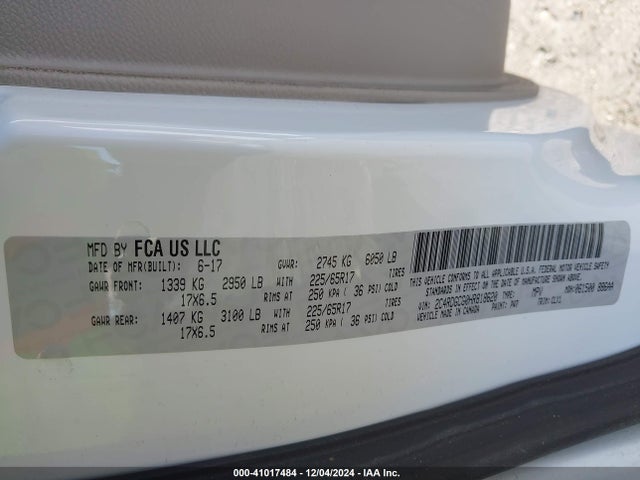 Dodge Grand Caravan Sxt 2017 2C4RDGCG0HR818620 Image 9