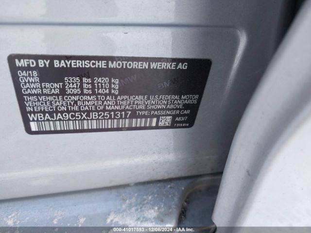 WBAJA9C5XJB251317 BMW 530e Iperformance