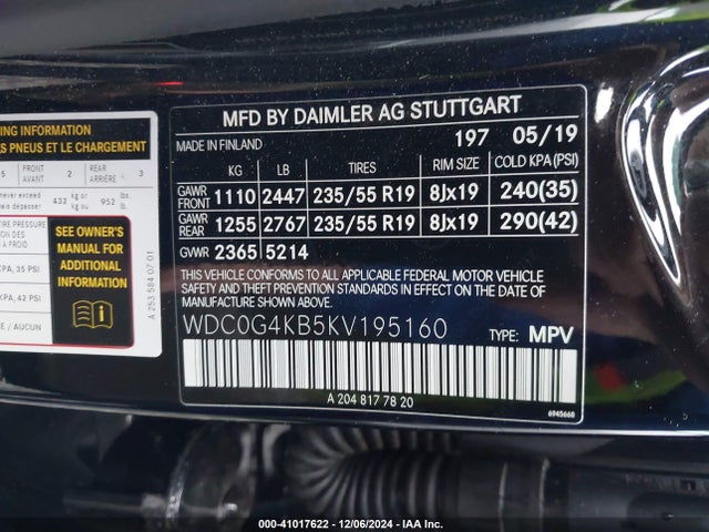 WDC0G4KB5KV195160 Mercedes-Benz Glc 300 4matic
