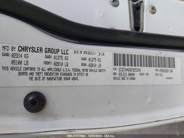 Chrysler 300 2014 2C3CCAAG0EH255342 Image 9