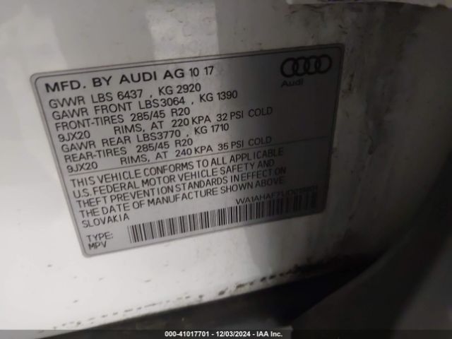 WA1AHAF71JD019801 Audi Q7 2.0t Premium