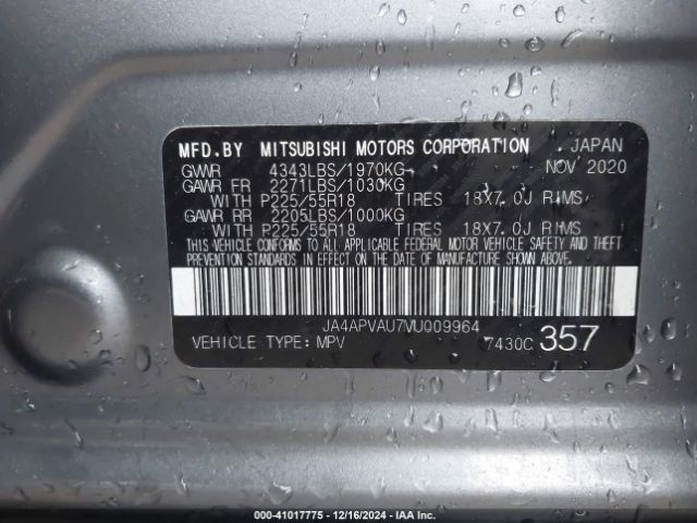 2021 MITSUBISHI OUTLANDER SPORT JA4APVAU7MU009964 Photo 8