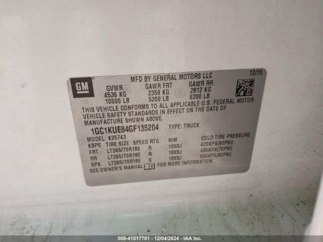 1GC1KUE84GF135204 Chevrolet Silverado 2500hd Wt