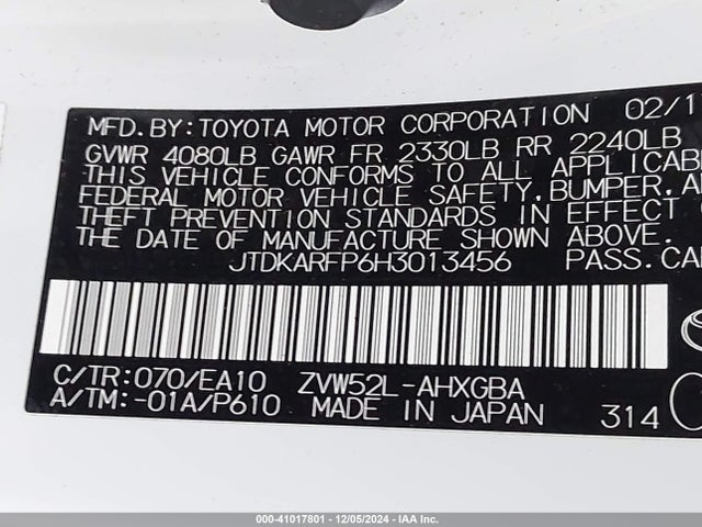 JTDKARFP6H3013456 Toyota Prius Prime Advanced