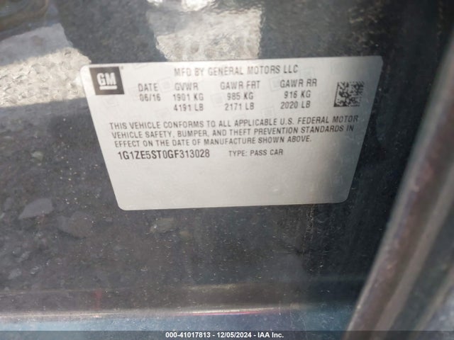 1G1ZE5ST0GF313028 Chevrolet MALIBU 1LT