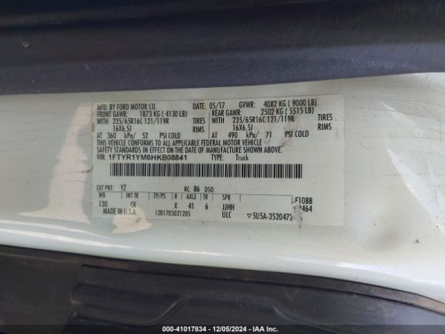 1FTYR1YM6HKB08841 Ford Transit-250
