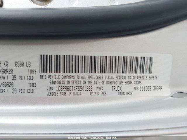 1C6RR6GT4FS501283 RAM 1500 Lone Star