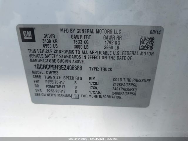 1GCRCPEH8EZ406388 Chevrolet Silverado 1500 Work Truck 1wt