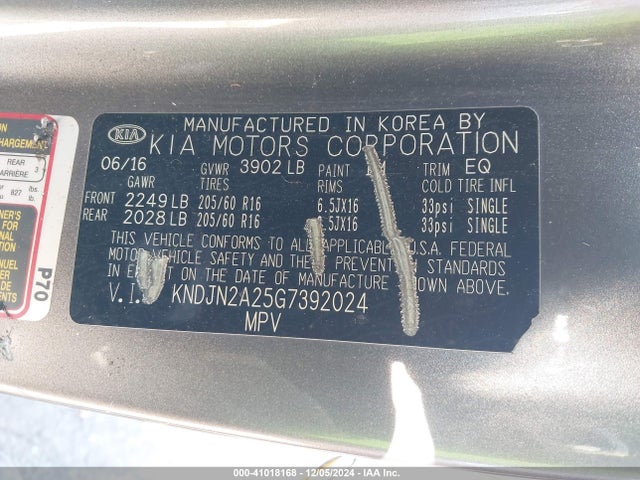 KIA Soul 2016 KNDJN2A25G7392024 Image 9