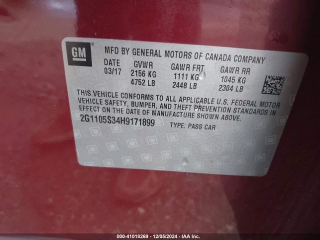 2G1105S34H9171899 Chevrolet IMPALA 1LT
