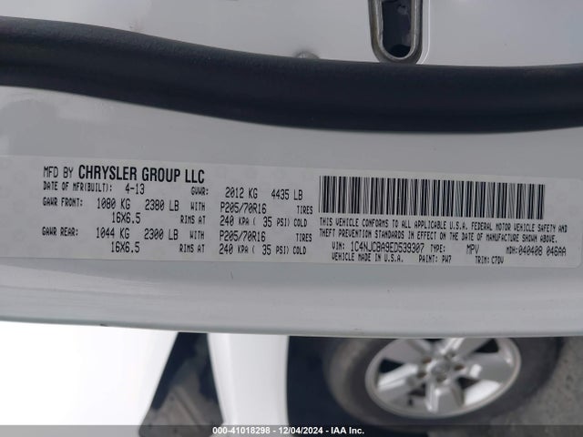 1C4NJCBA9ED539307 Jeep Compass Sport