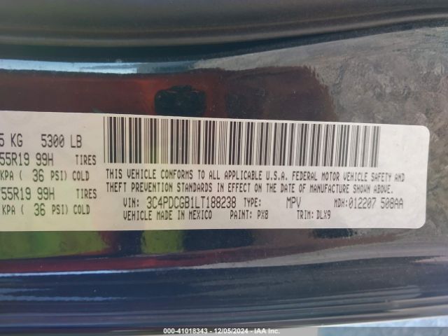 3C4PDCGB1LT188238 Dodge Journey Crossroad