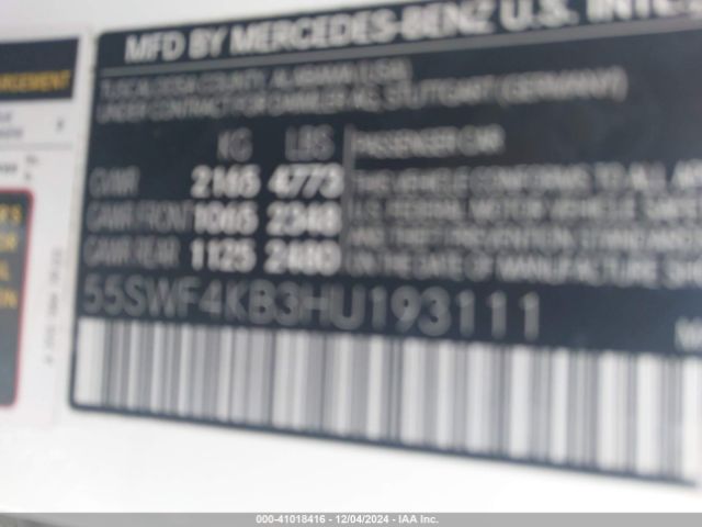 55SWF4KB3HU193111 Mercedes-Benz C 300 4matic/luxury 4matic/sport 4matic