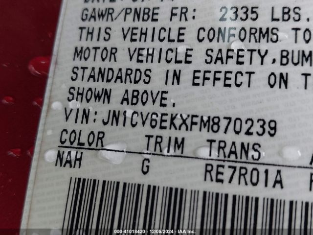 JN1CV6EKXFM870239 Infiniti Q60 S Limited