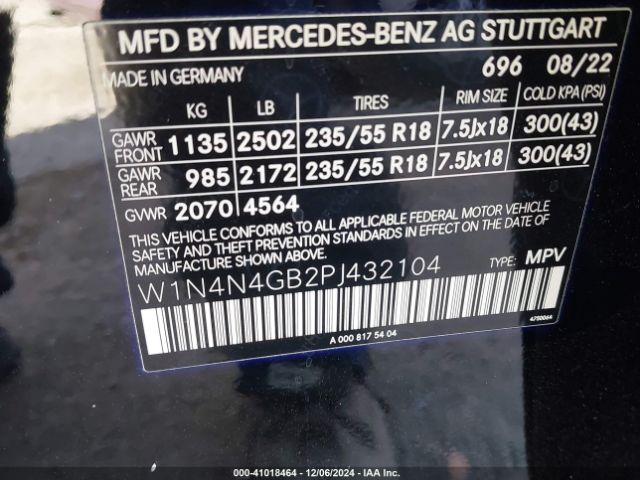 W1N4N4GB2PJ432104 Mercedes-Benz GLA 250