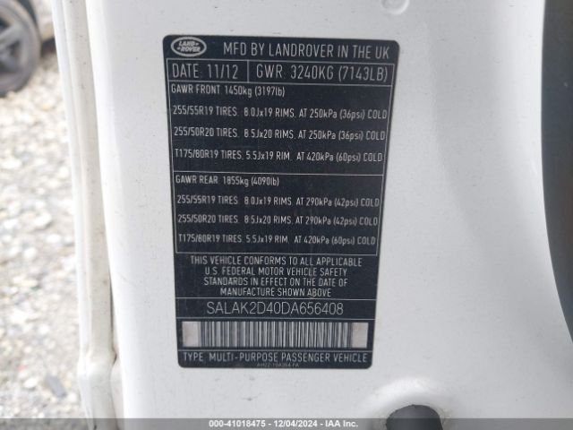 2013 LAND ROVER LR4 SALAK2D40DA656408 Photo 8
