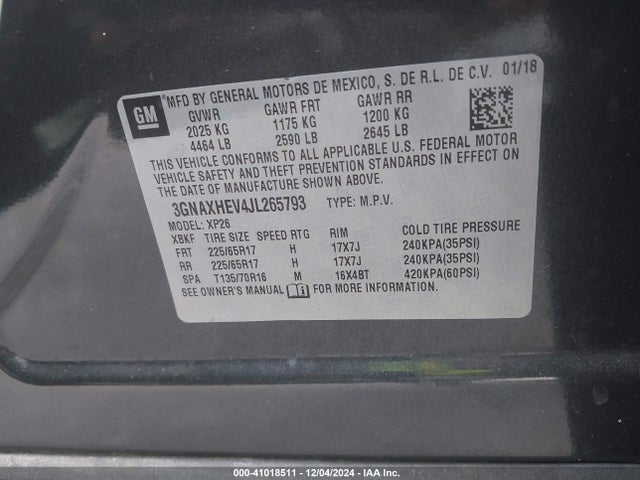 Chevrolet EQUINOX LS 2018 3GNAXHEV4JL265793 Image 9