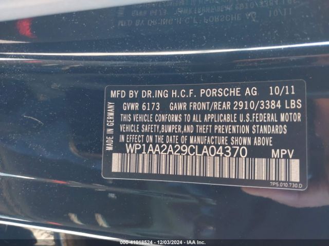 2012 PORSCHE CAYENNE WP1AA2A29CLA04370 Photo 8