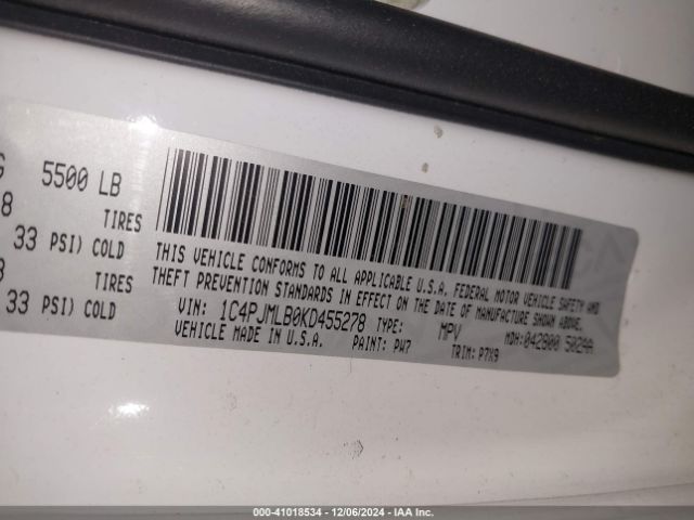 1C4PJMLB0KD455278 Jeep Cherokee Altitude 4x4