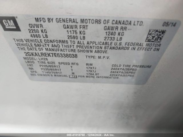 2GKALREK7E6338038 GMC Terrain Sle-2