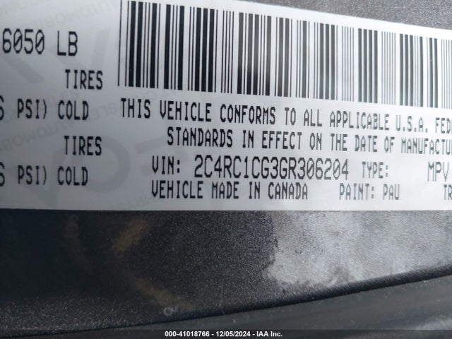 2C4RC1CG3GR306204 Chrysler Town & Country Touring-l