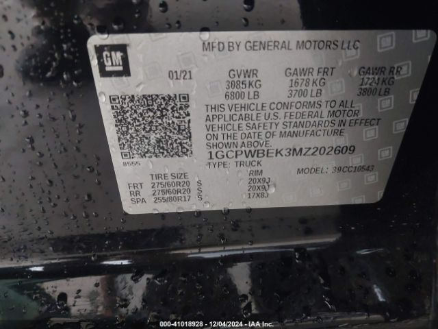 1GCPWBEK3MZ202609 Chevrolet Silverado 1500 2wd  Short Bed Custom