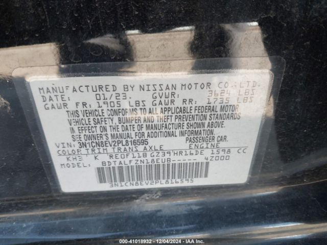 3N1CN8EV2PL816595 Nissan Versa 1.6 Sv Xtronic Cvt