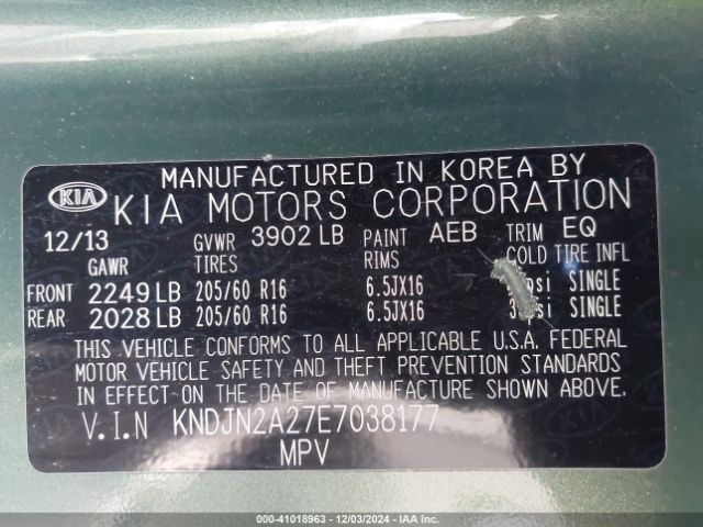 KNDJN2A27E7038177 KIA Soul