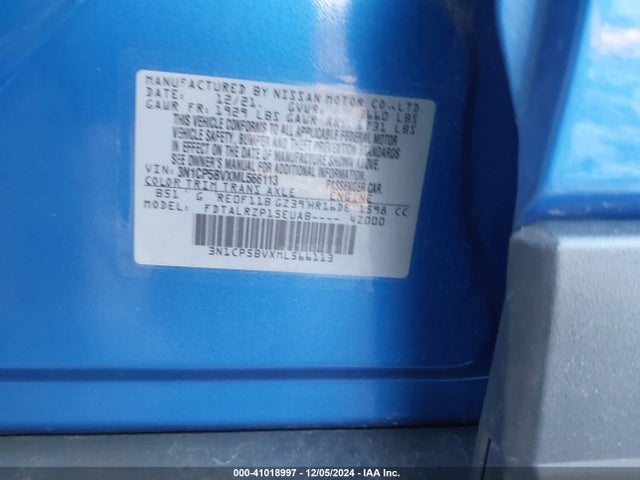 3N1CP5BVXML566113 Nissan Kicks S Xtronic Cvt