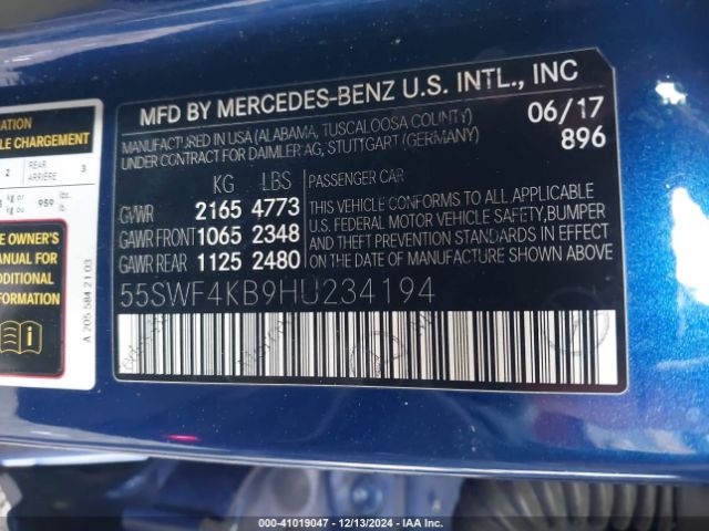 55SWF4KB9HU234194 Mercedes-Benz C 300 4matic/luxury 4matic/sport 4matic