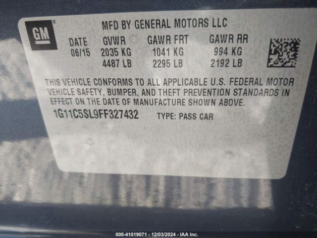 1G11C5SL9FF327432 Chevrolet MALIBU 1LT