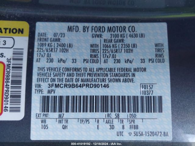 3FMCR9B64PRD90146 Ford Bronco Sport Big Bend