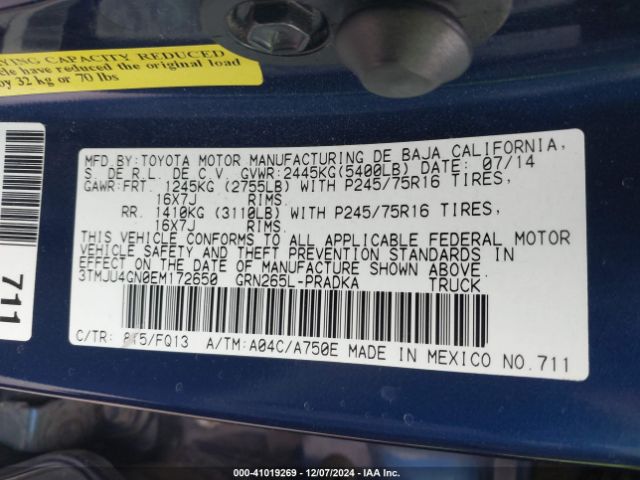 3TMJU4GN0EM172650 Toyota Tacoma Prerunner V6