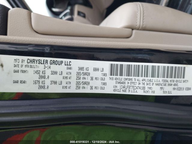 1C4RJFBT7EC474189 Jeep Grand Cherokee Limited