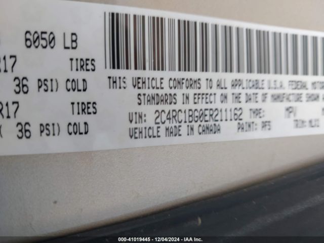2014 CHRYSLER TOWN & COUNTRY 2C4RC1BG0ER211162 Photo 8